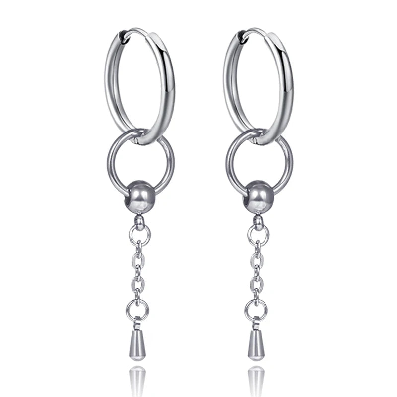 Boucle d'oreille homme pendante