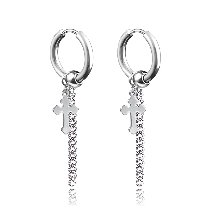 Boucle d'oreille homme pendante