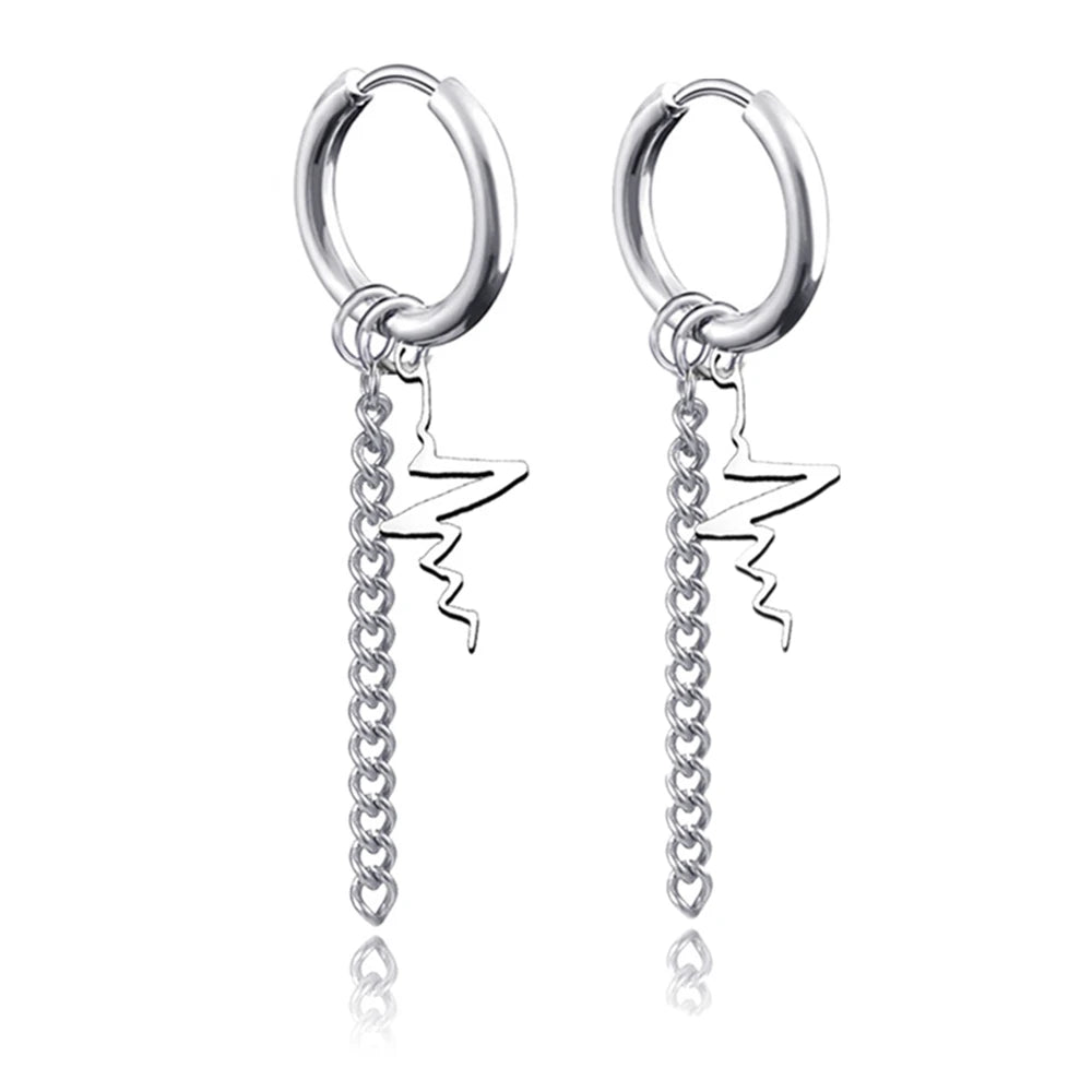 Boucle d'oreille homme pendante