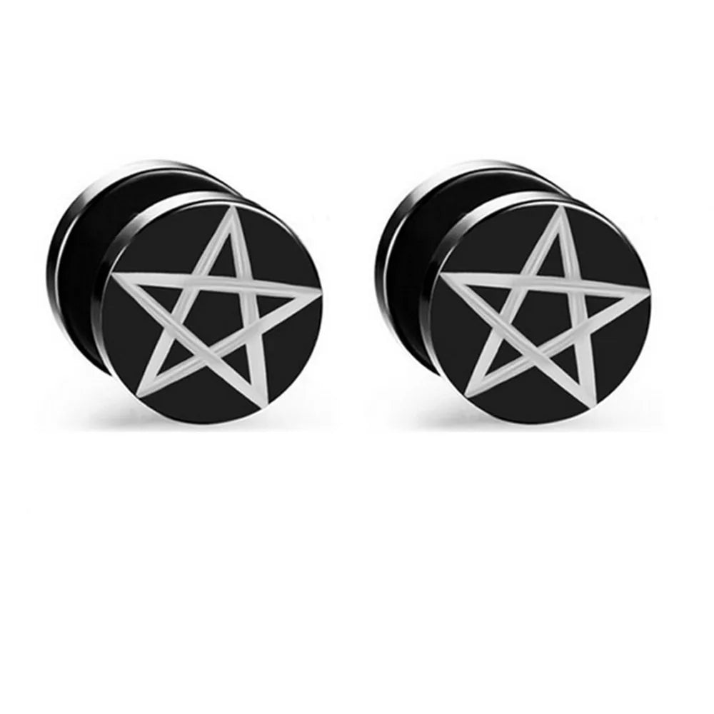 Boucle d'oreille homme noire