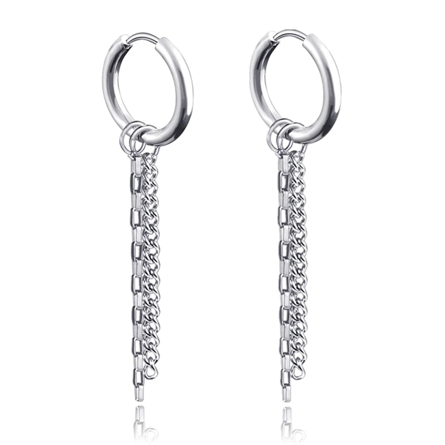 Boucle d'oreille homme pendante