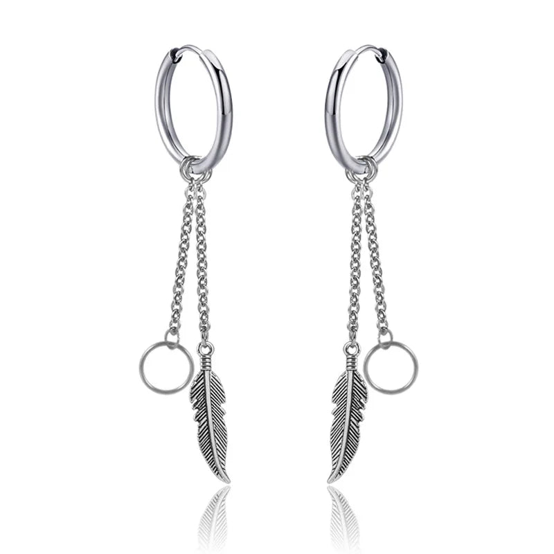 Boucle d'oreille homme pendante