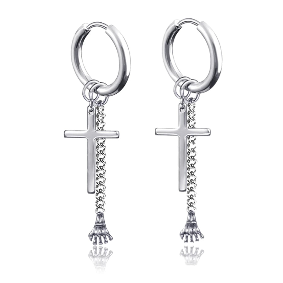Boucle d'oreille homme pendante