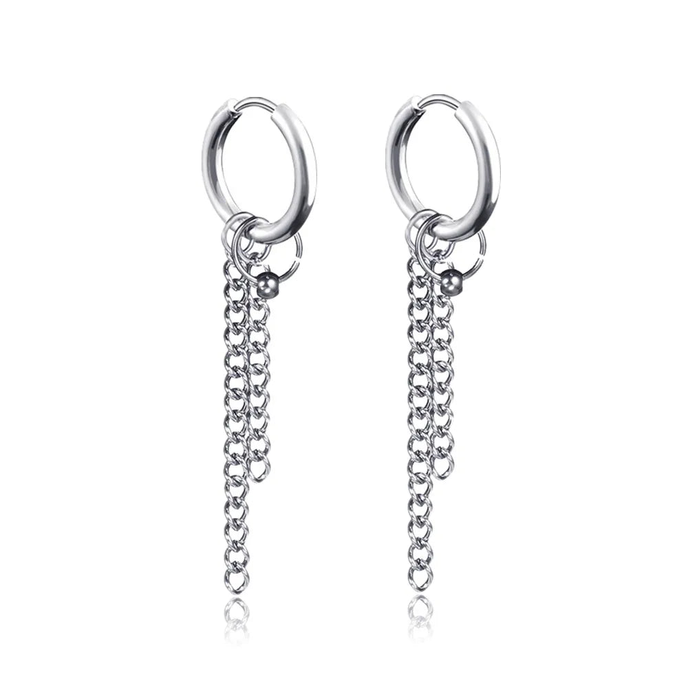 Boucle d'oreille homme pendante