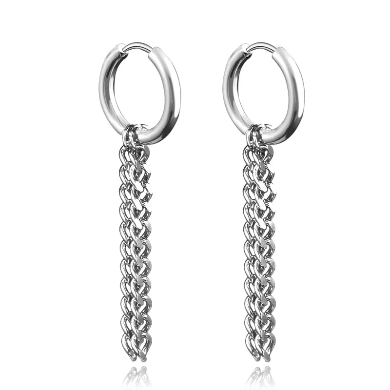 Boucle d'oreille homme pendante