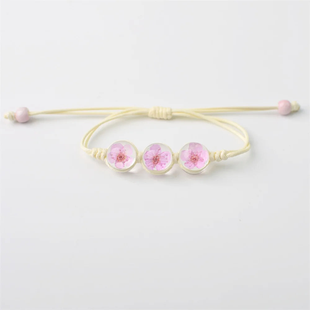 Bracelet fleurs séchées mariage