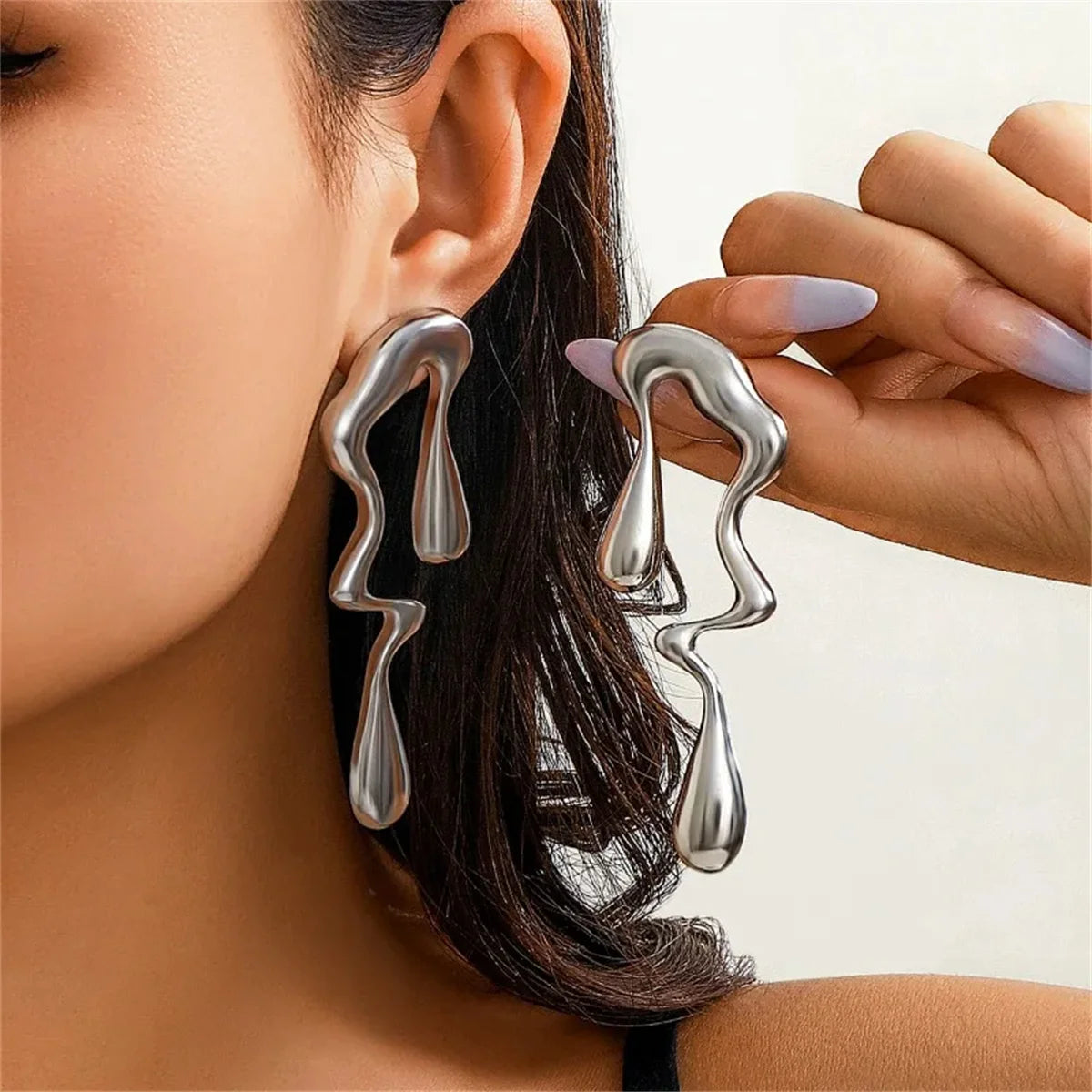 Boucle d'oreille goutte d'eau acier inoxydable