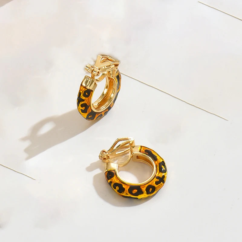 Boucle d'oreille leopard or