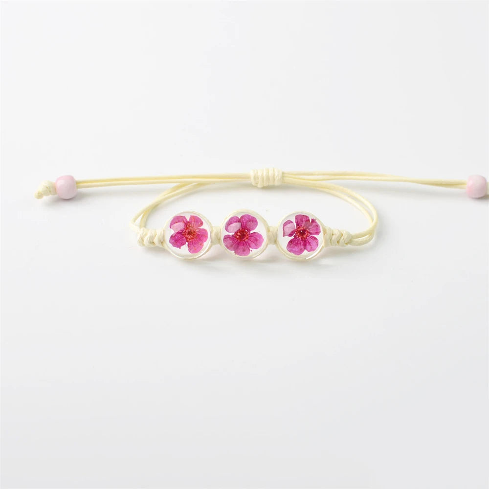 Bracelet fleurs séchées mariage
