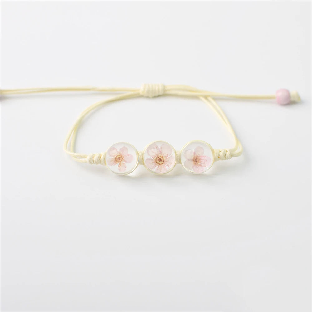 Bracelet fleurs séchées mariage