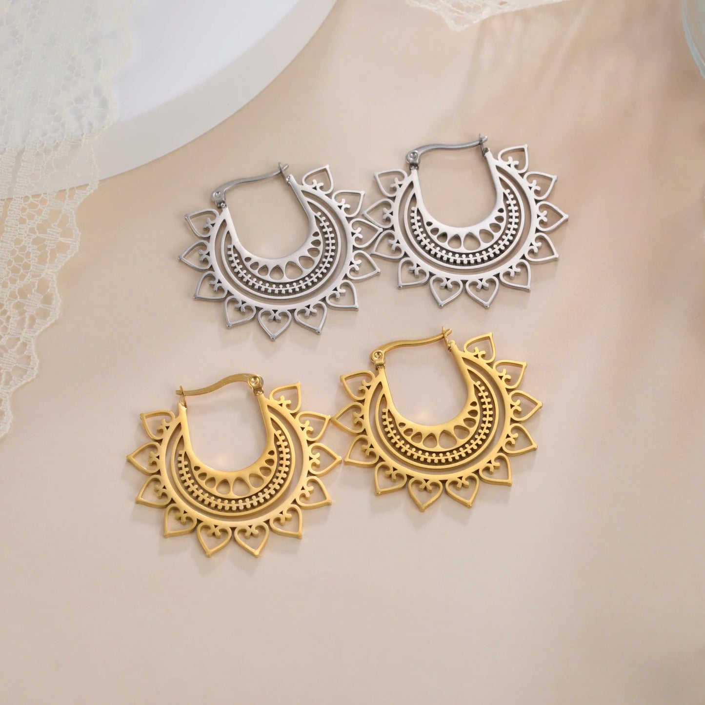 Boucle d'oreille fantaisie acier inoxydable