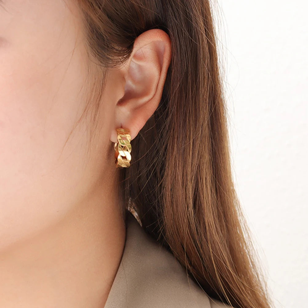 Boucle d oreille femme acier inoxydable argent