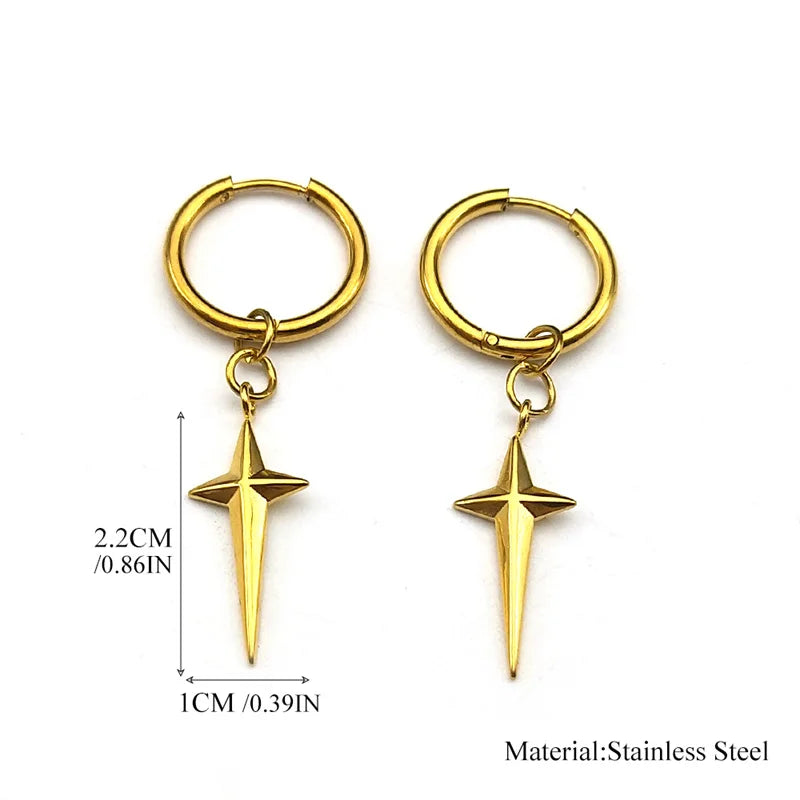 Boucle d'oreille etoile or