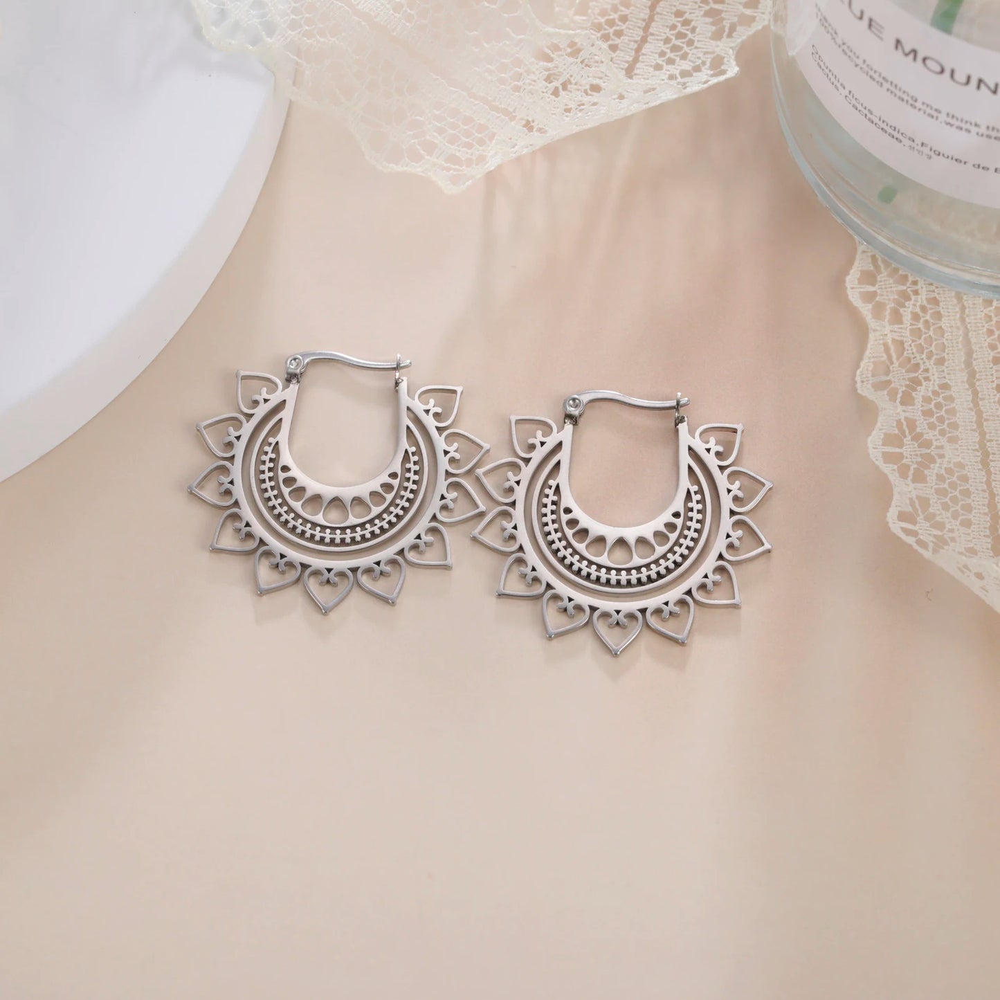 Boucle d'oreille fantaisie acier inoxydable