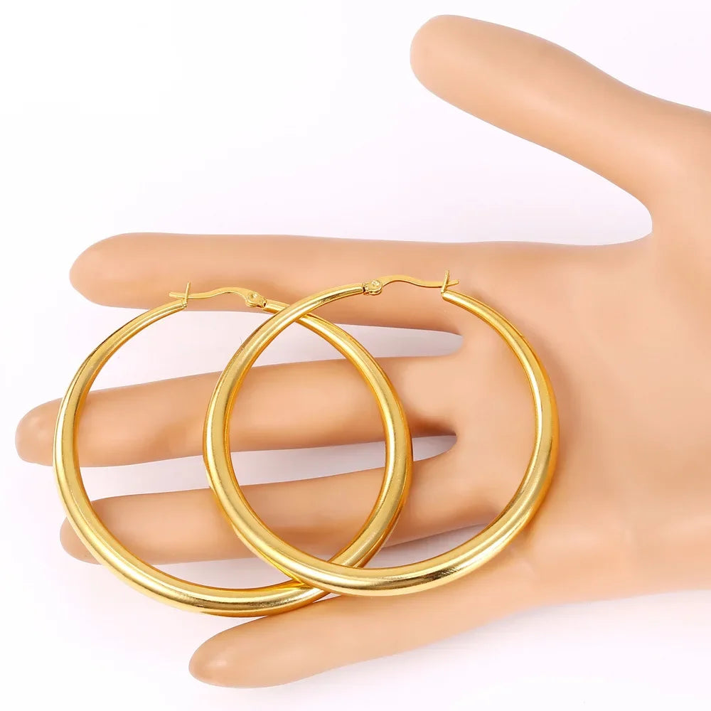 Boucle d'oreille anneau acier inoxydable