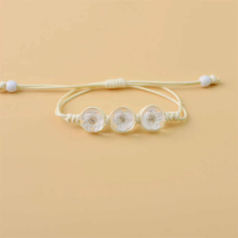 Bracelet fleurs séchées mariage