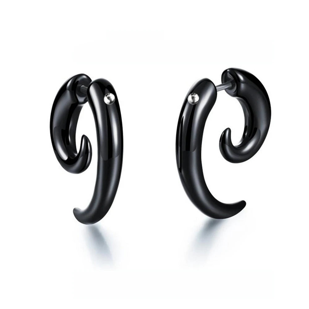 Boucle d'oreille homme noire