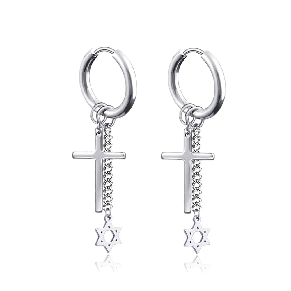 Boucle d'oreille homme pendante