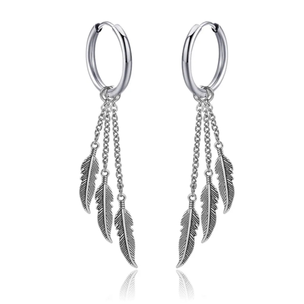 Boucle d'oreille homme pendante