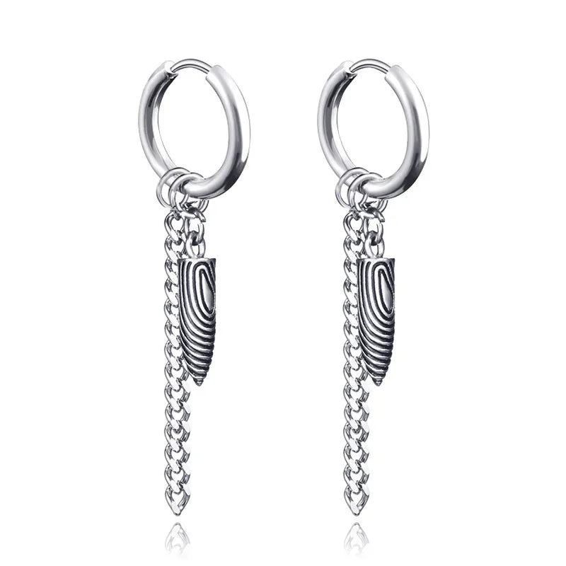 Boucle d'oreille homme pendante