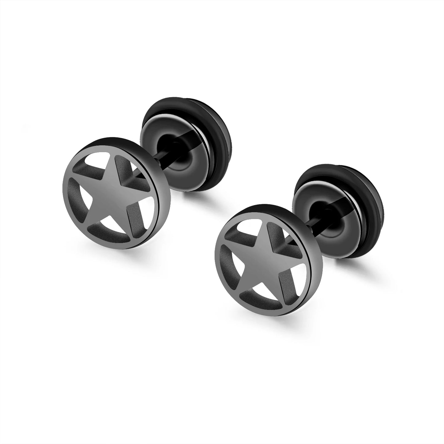 Boucle d'oreille homme noire