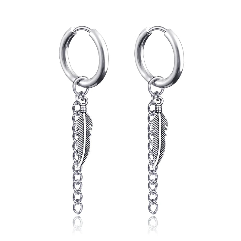 Boucle d'oreille homme pendante
