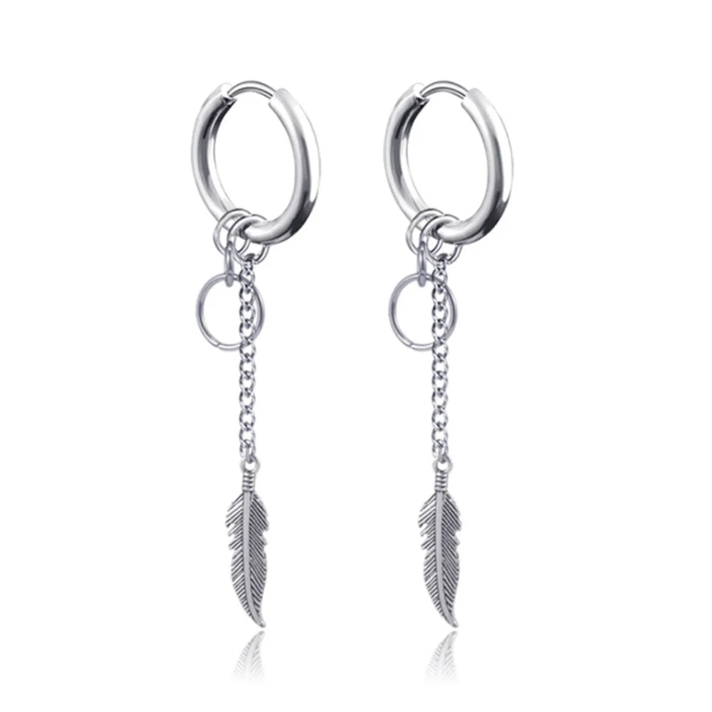 Boucle d'oreille homme pendante