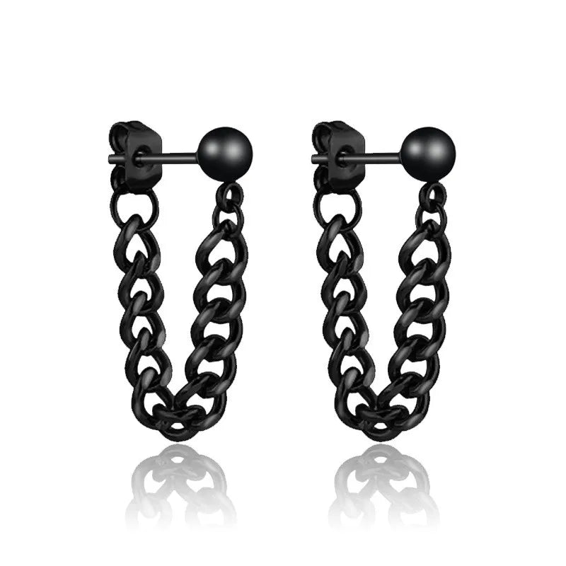 Boucle d'oreille homme noire