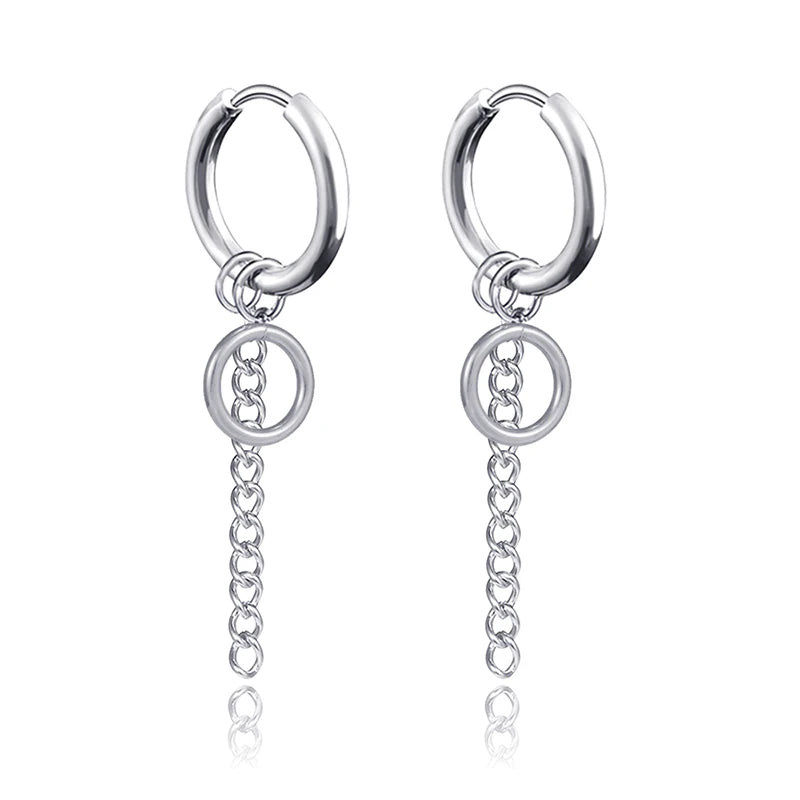 Boucle d'oreille homme pendante