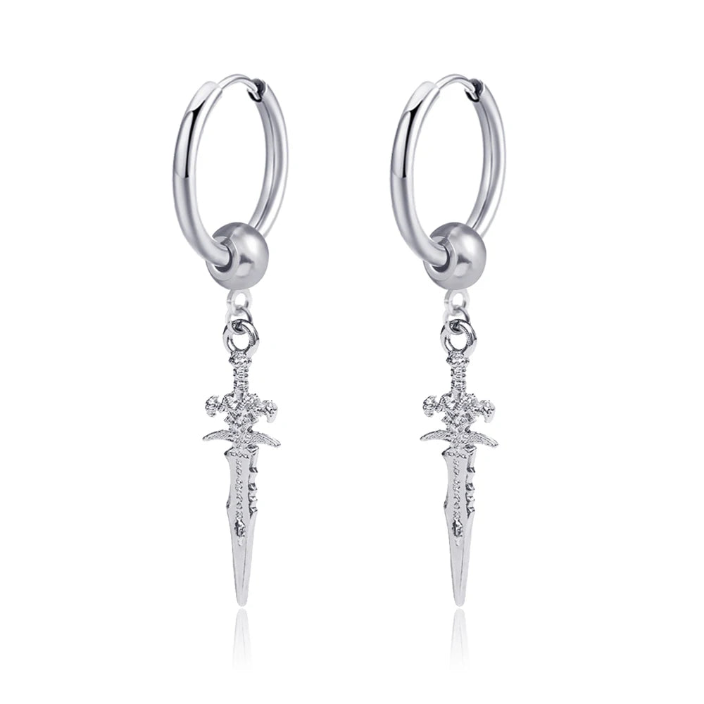 Boucle d'oreille homme pendante