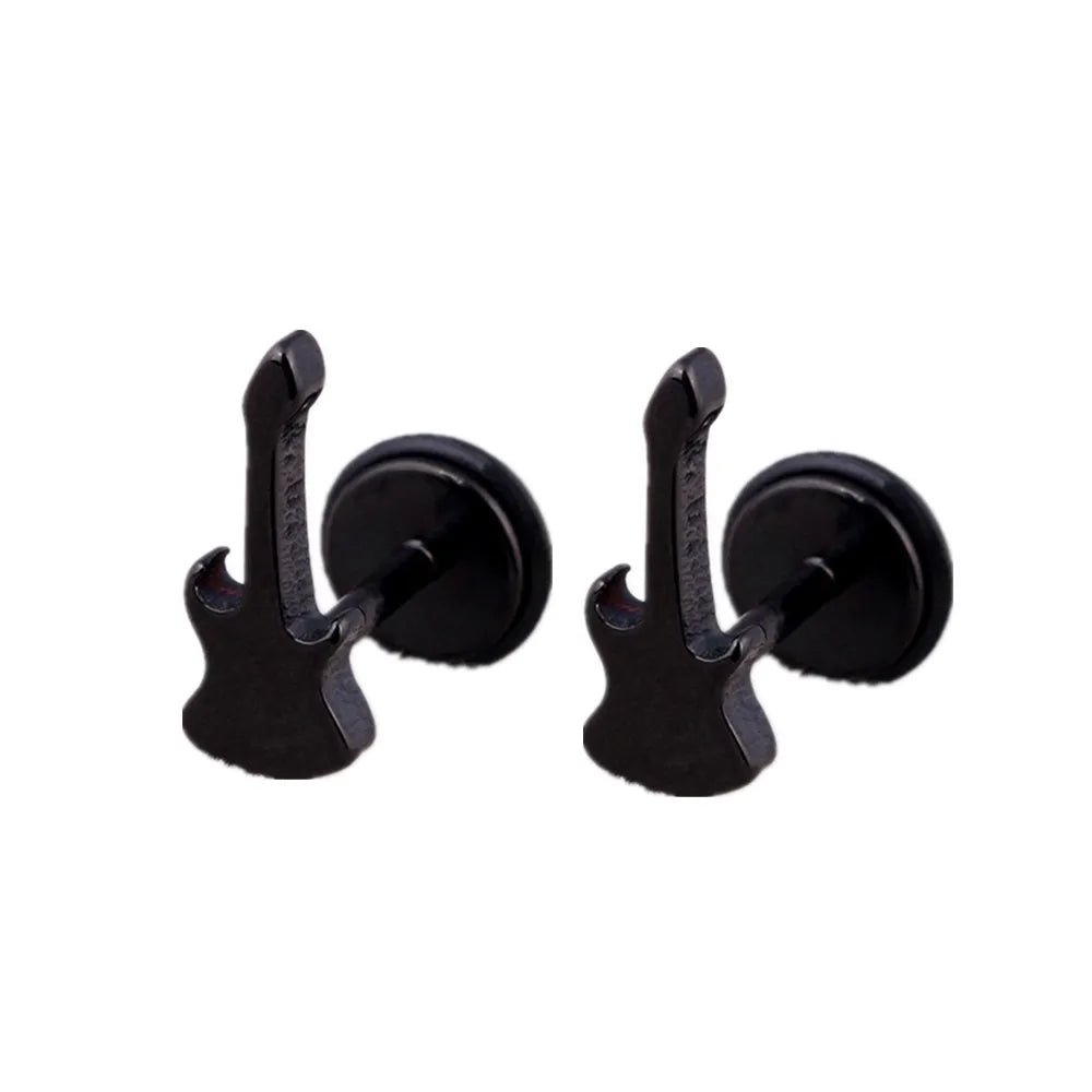 Boucle d'oreille homme noire