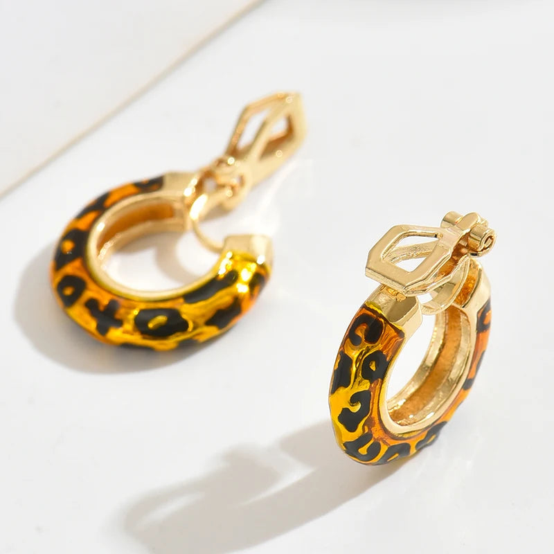 Boucle d'oreille leopard or