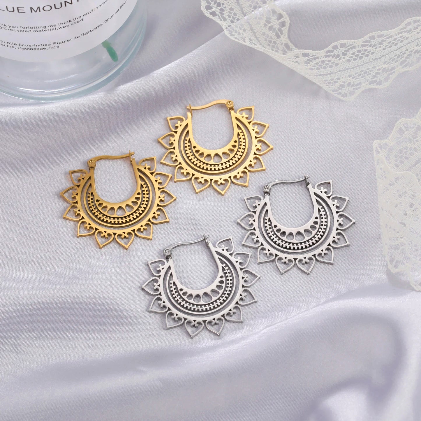Boucle d'oreille fantaisie acier inoxydable