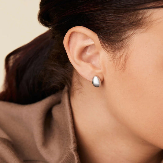 Boucle d'oreille acier inoxydable argent