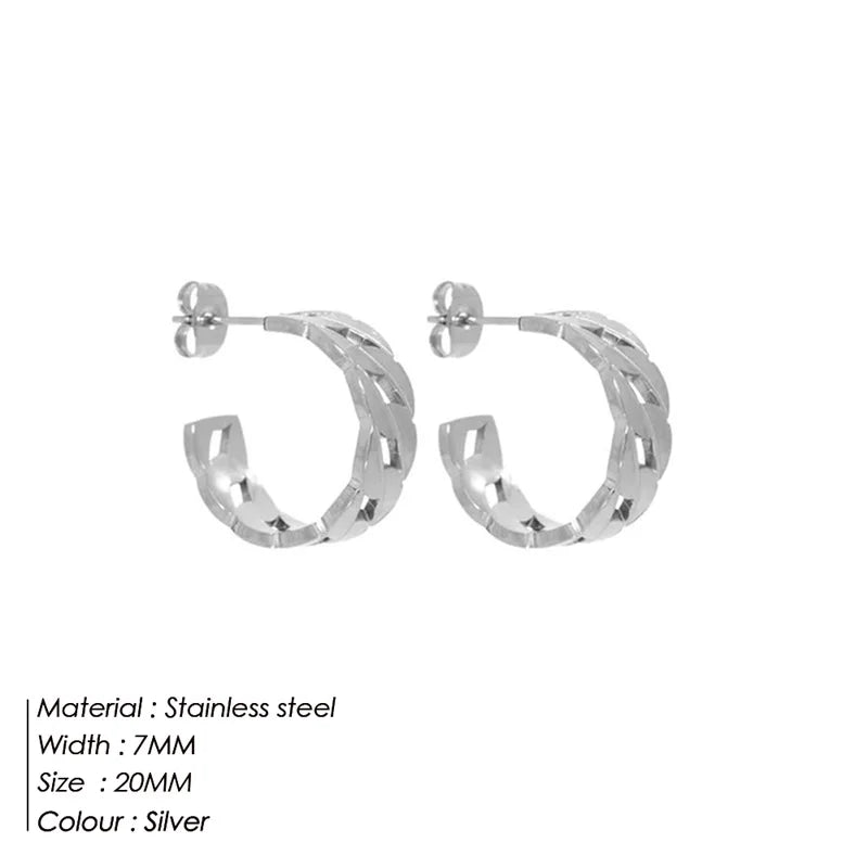 Boucle d oreille femme acier inoxydable argent