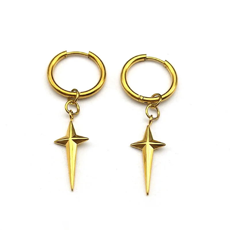 Boucle d'oreille etoile or