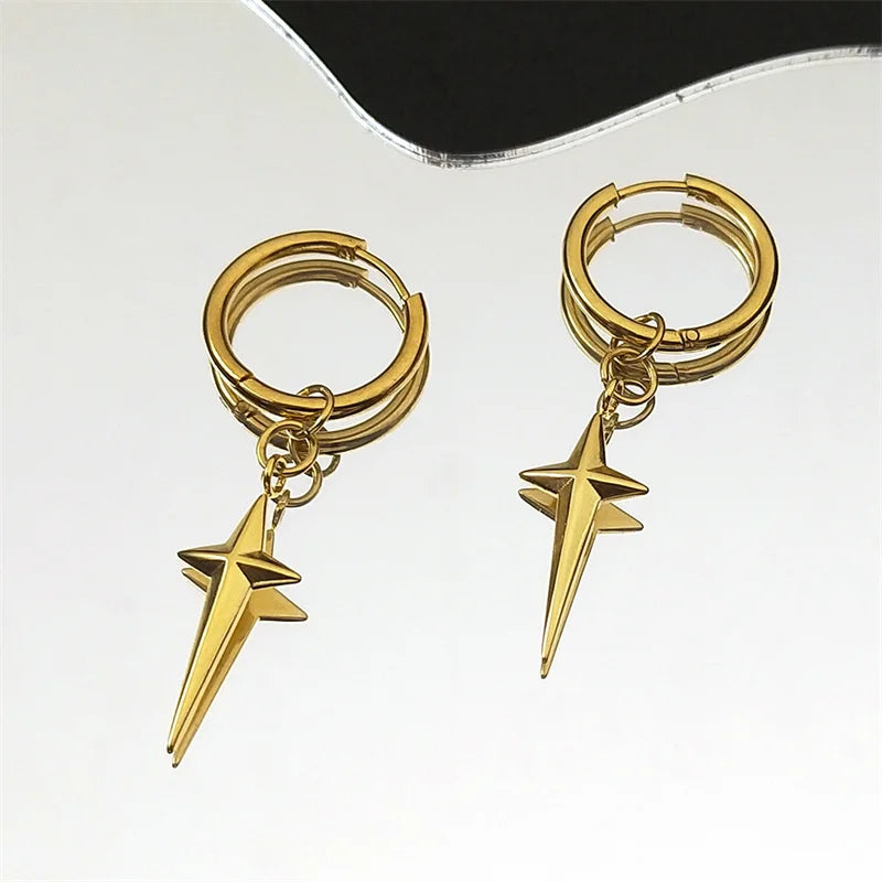 Boucle d'oreille etoile or