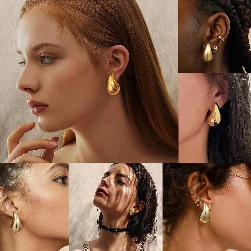 Boucle d'oreille goutte d'eau or