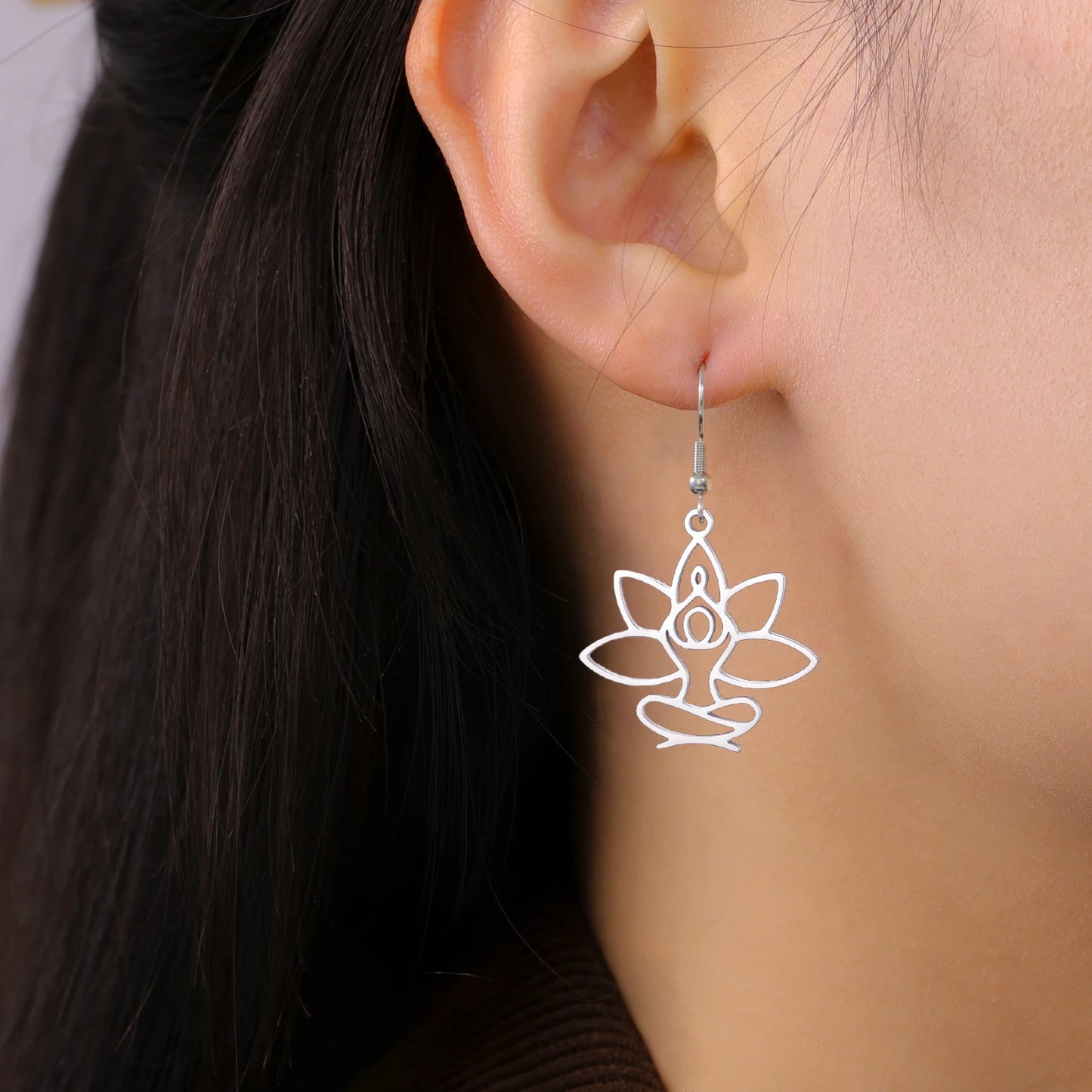 Boucle d'oreille fleur de lotus