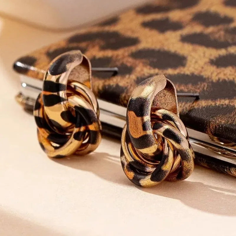 Boucle d'oreille leopard vintage