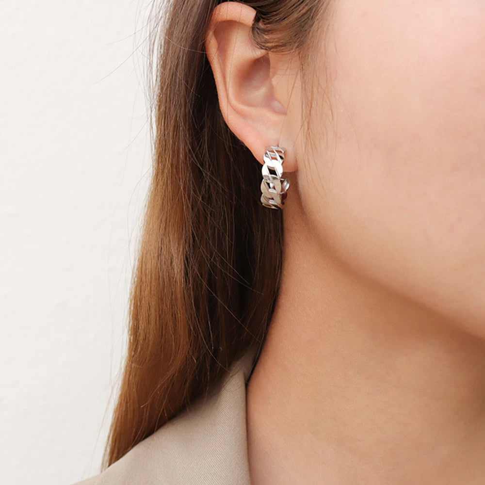Boucle d oreille femme acier inoxydable argent