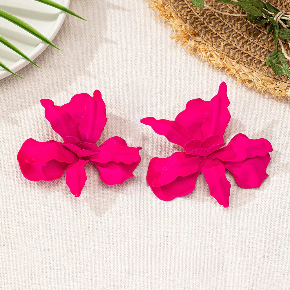 Boucle d'oreille grosse fleur
