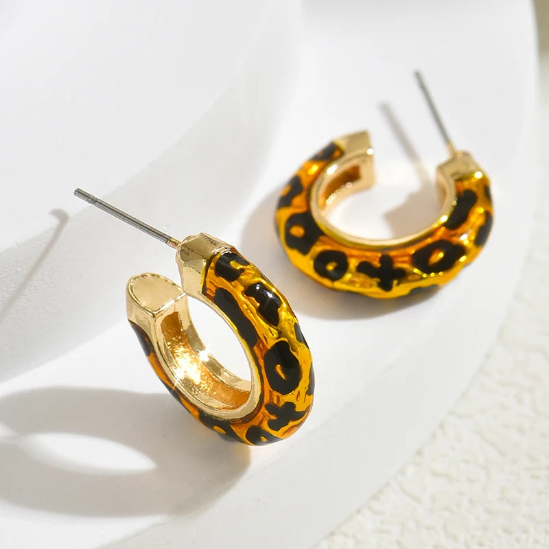 Boucle d'oreille leopard or