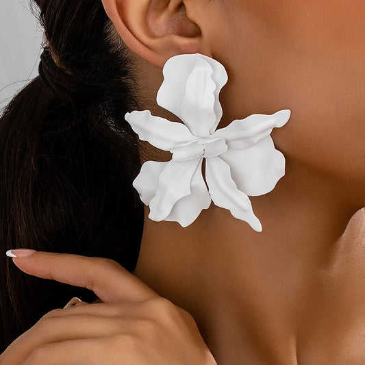 Boucle d'oreille grosse fleur