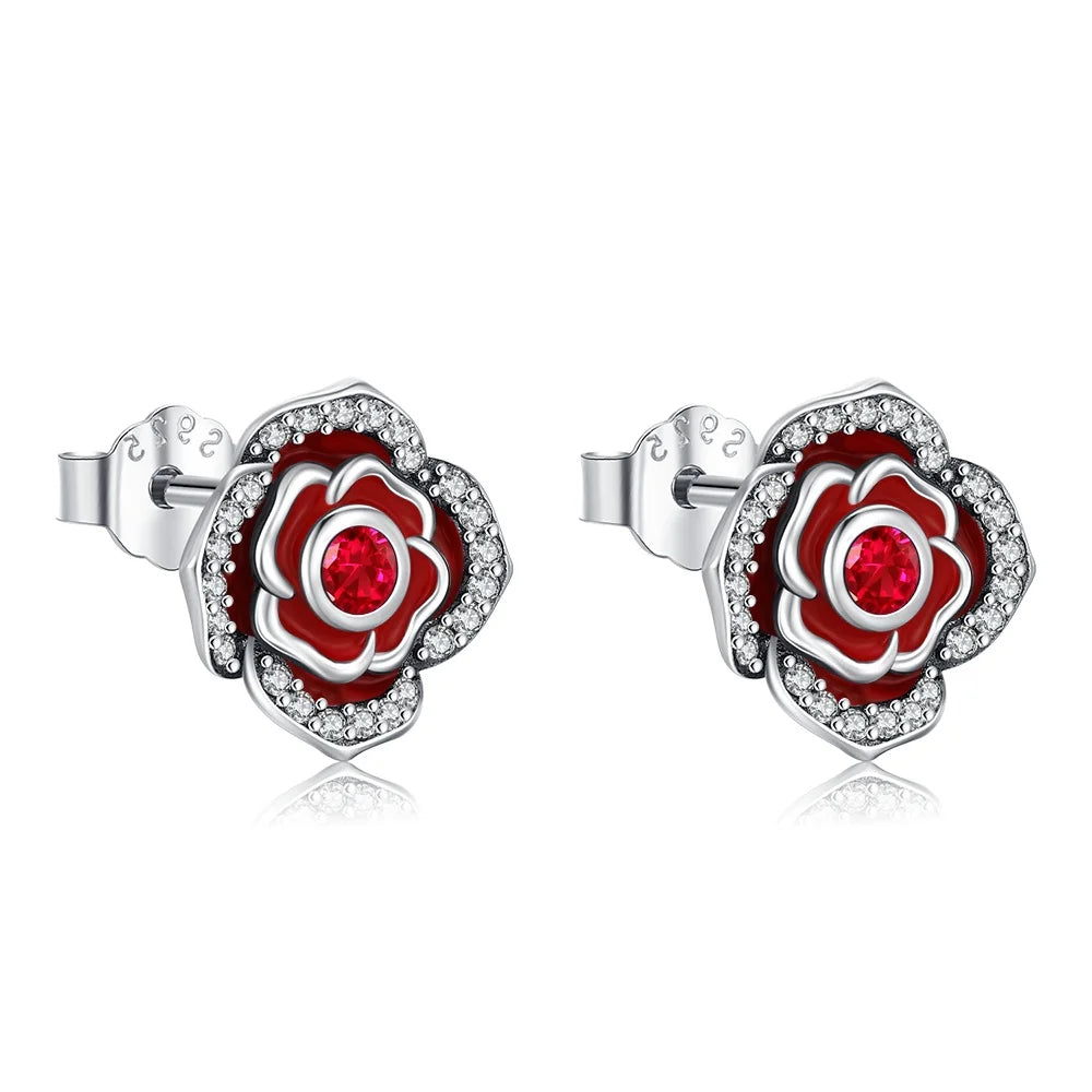 Boucle d'oreille fleur argent