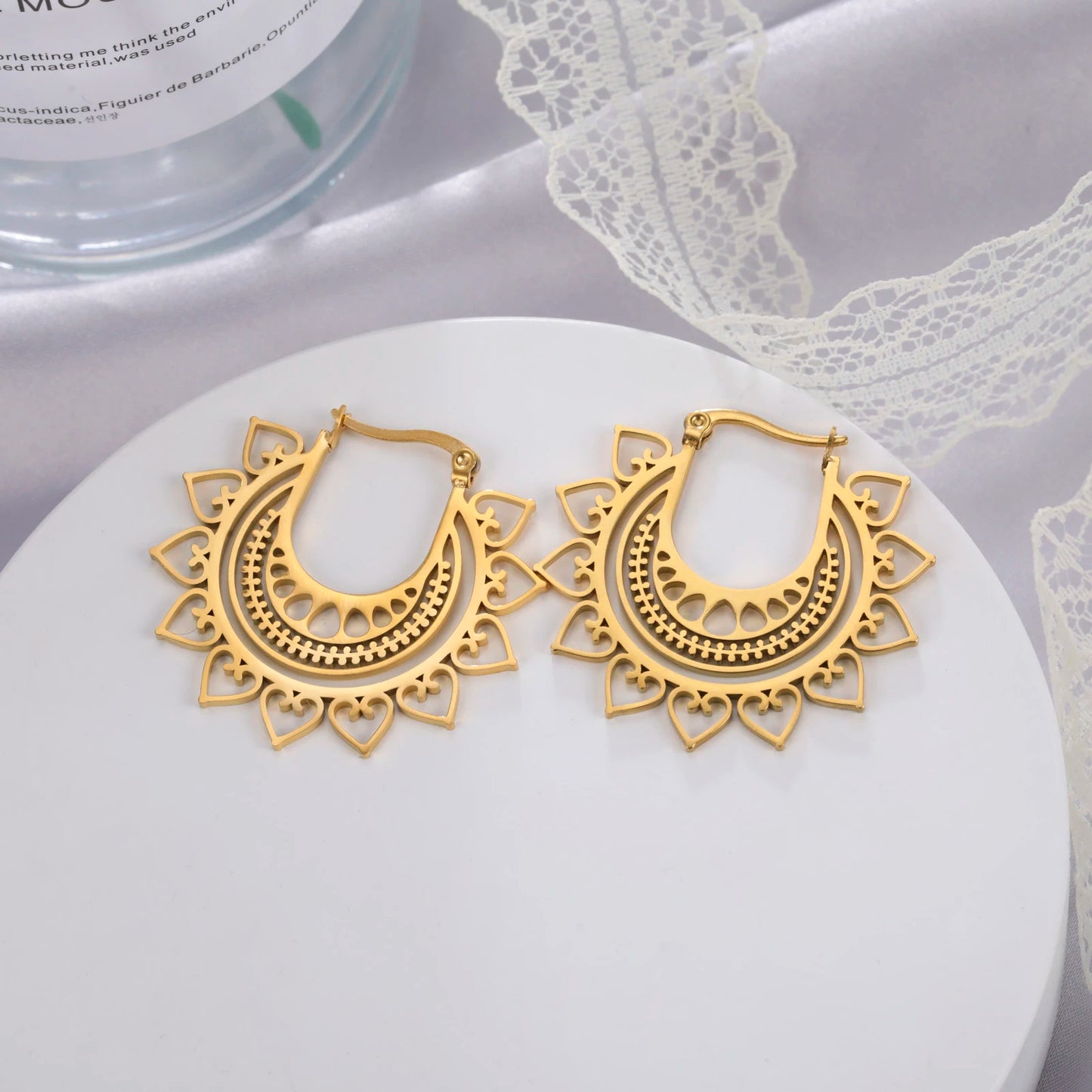 Boucle d'oreille fantaisie acier inoxydable