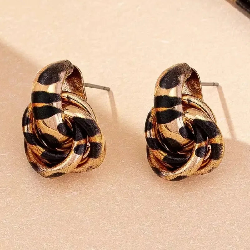 Boucle d'oreille leopard vintage