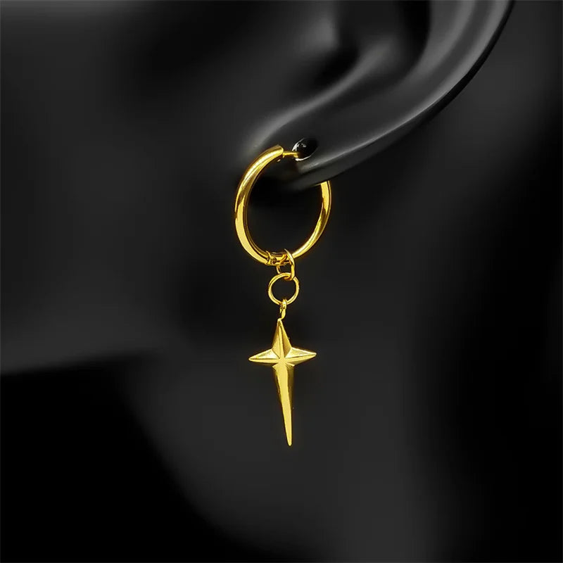 Boucle d'oreille etoile or