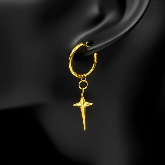 Boucle d'oreille etoile or