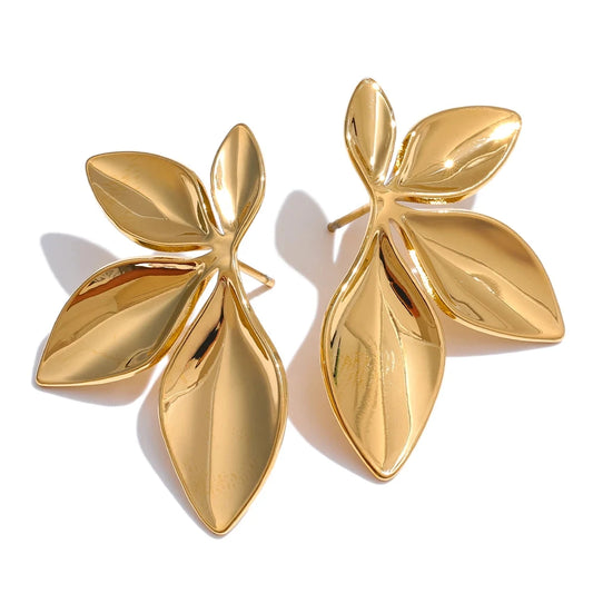 Boucle d'oreille fleur acier inoxydable